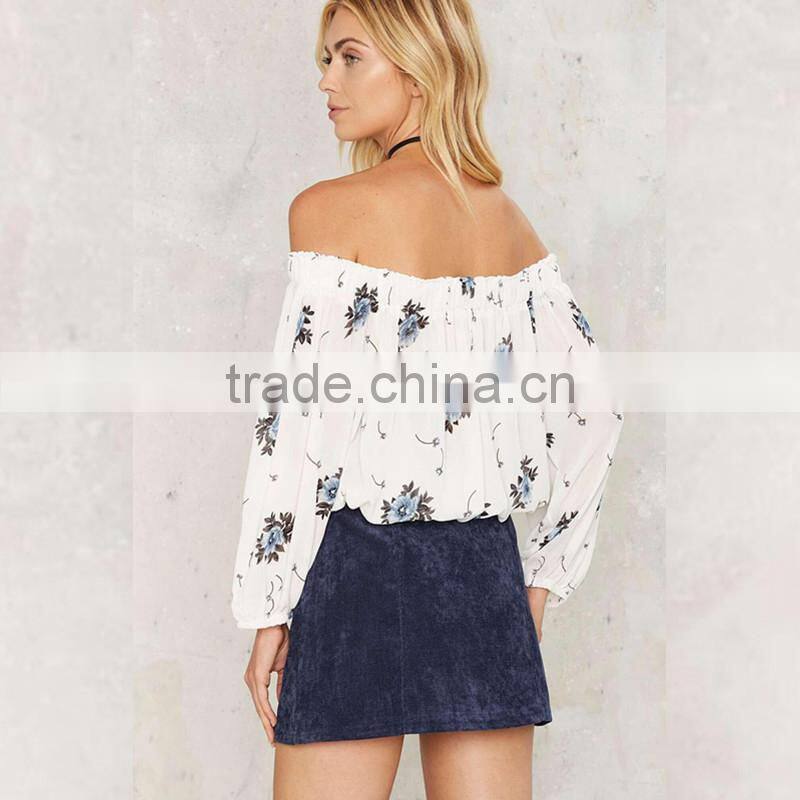 long sleeve off shoulder top summer latest printed blouse designs