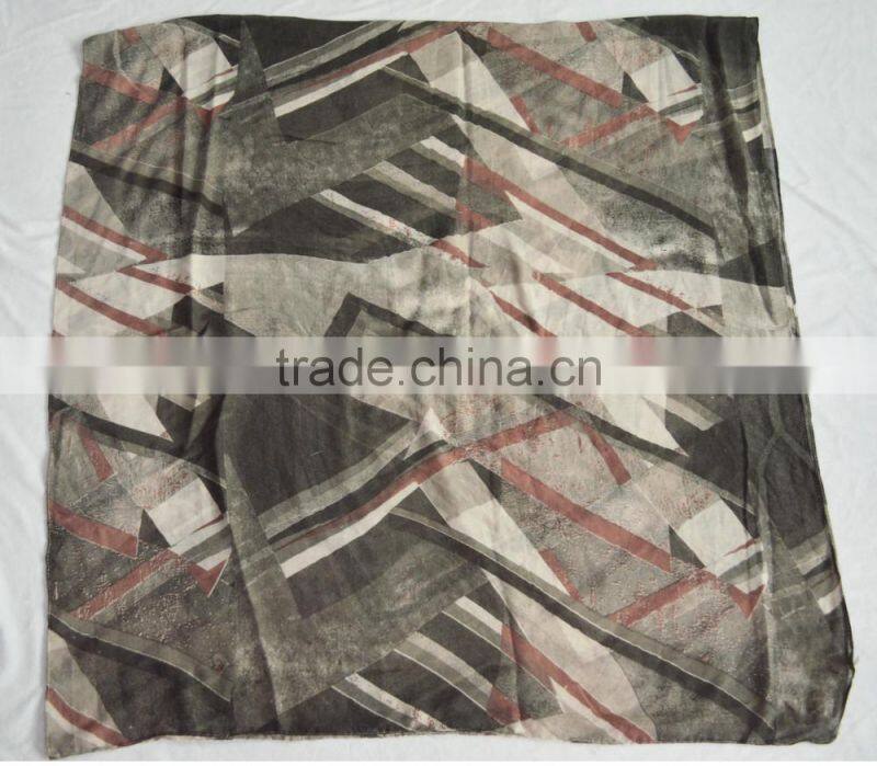 Fashion high quality women viscose print geometric pattern designer scarf