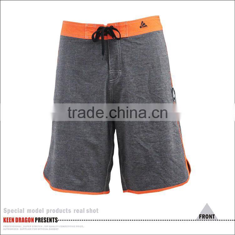 4 way stretch solid piping heather board shorts for men