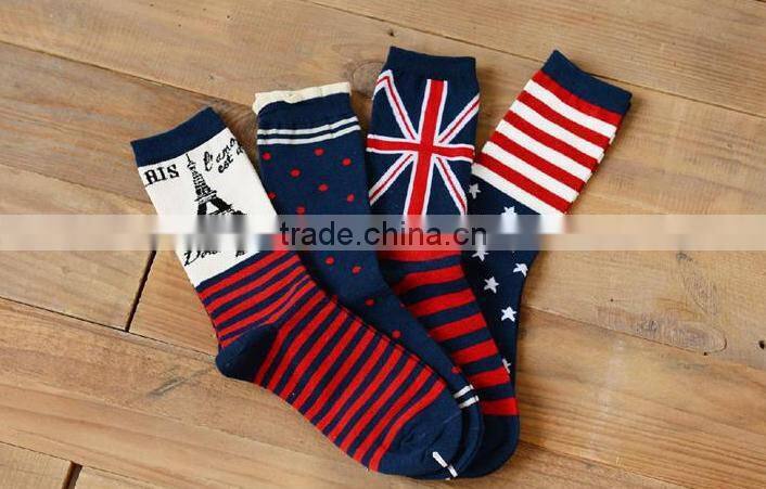 Cotton Vintage British flag socks for men and women socks/custom socks