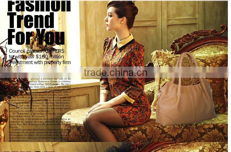 2015 fashion branded PU leather Ladies shoulder bags