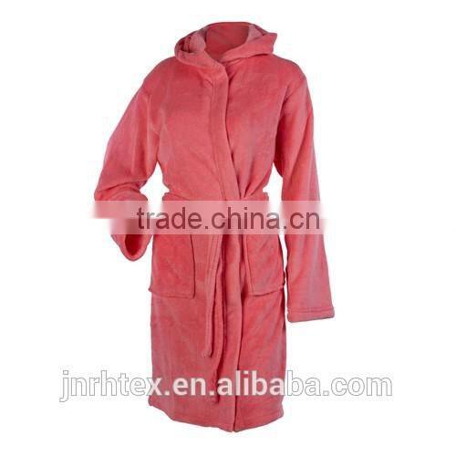 100% cotton terry hooded bathrobe for women