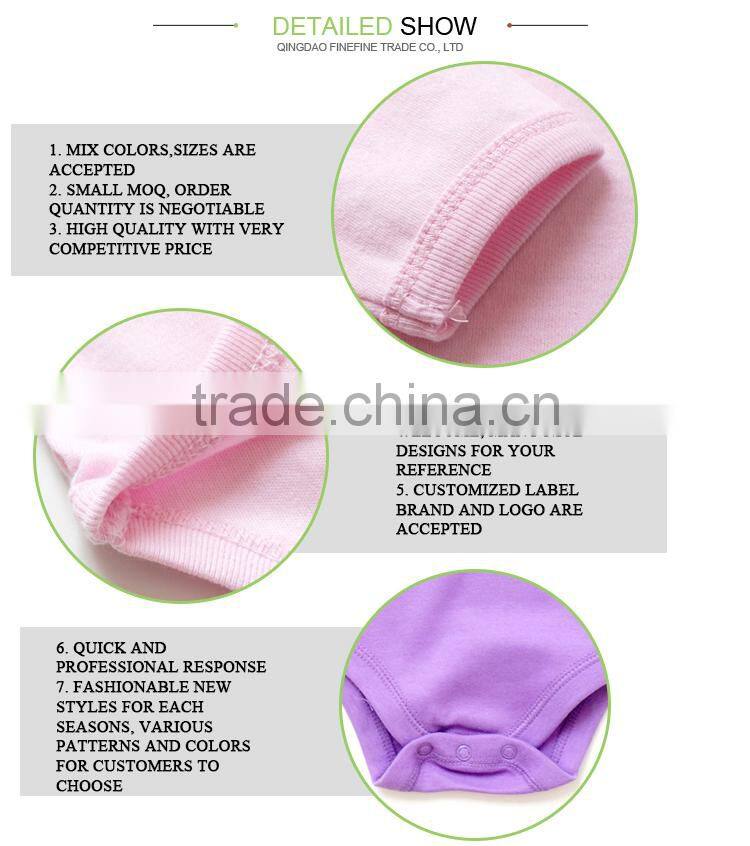 Fall Plain Long Sleeve Baby Clothes Printed White Baby Rompers