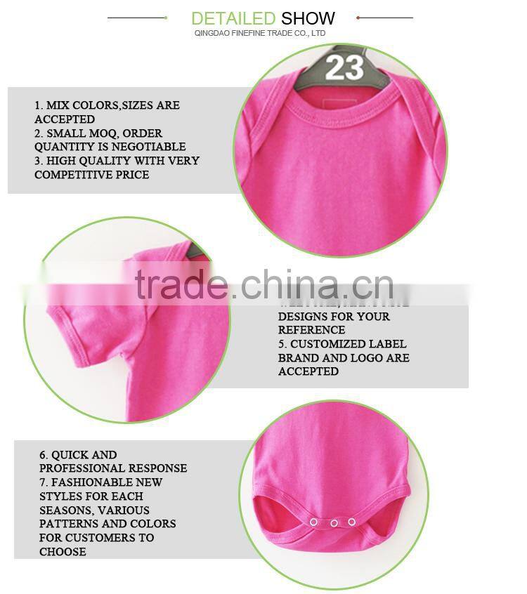 Summer Baby Clothes Eco Bamboo Clothes Short Sleeve Plain Baby Romper Pattern
