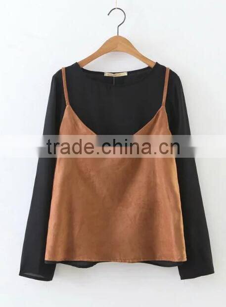 Runwaylover EY2358B Ladies 2017 Ladies Two Piece Suits , Women Fashion Blouse And Vests