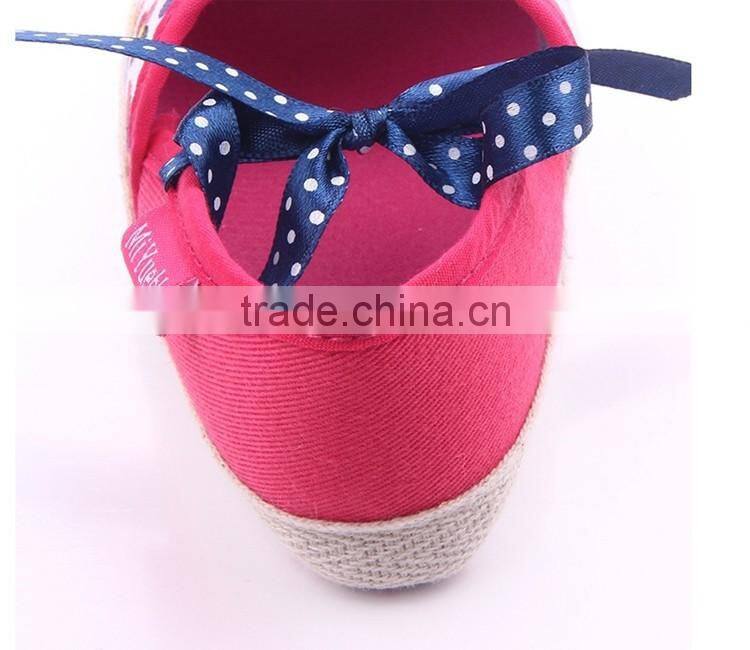 Newborn antiskid safety baby girls bowknot prewalker shoes