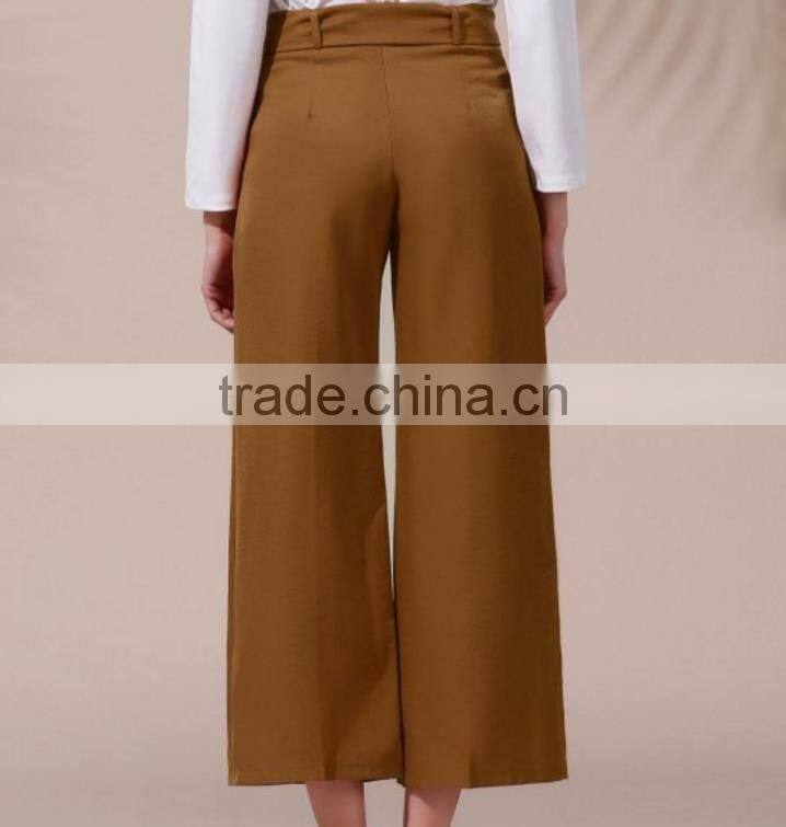 2017 Belted High Waist Wide Leg Pant,formal loose pants,pants for woman