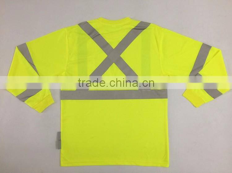 Polyester micro mesh long sleeve chest pocket wicking protective t-shirt