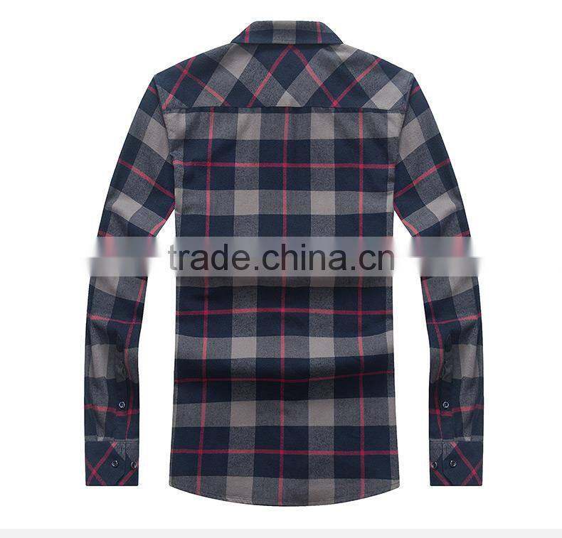 2017 men shirts 100% cotton dress shirt men flannel shirts