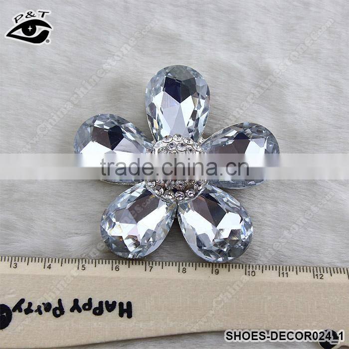 Flower decorative rhinestone ornament clip for high heel shoe buckle crystal accessories for brooches