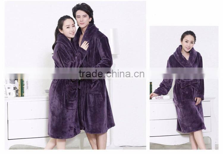 fleece micorfiber bathrobe kimono collar cheap