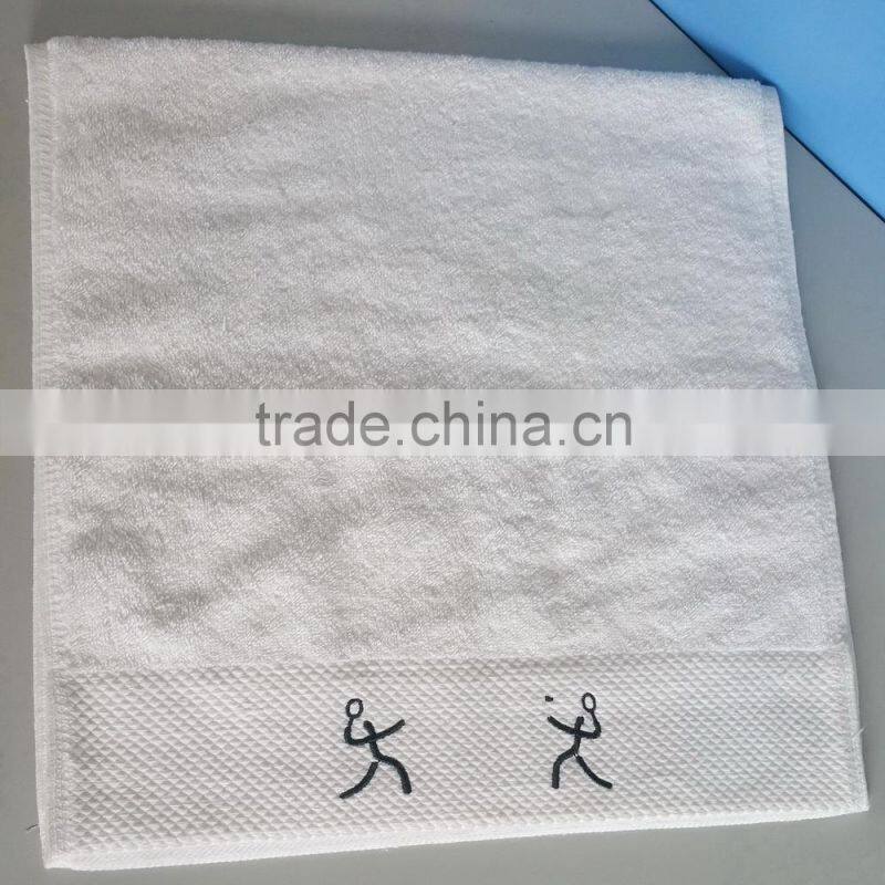 100% cotton embroidery handed towel sports towel