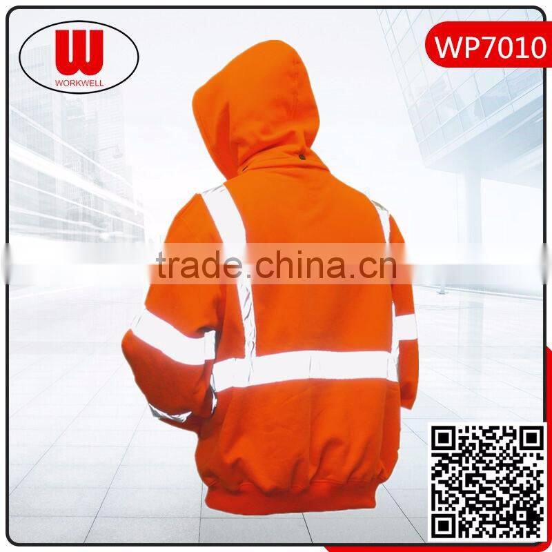 Hi vis zipper man safety hoody