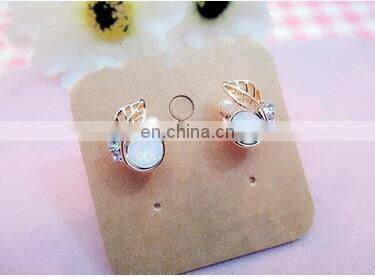 2017 Korean Version Of The New Fashion Crystal Silver Leaf Earrings Female High Quality Jewelry Factory Direct Wholesale