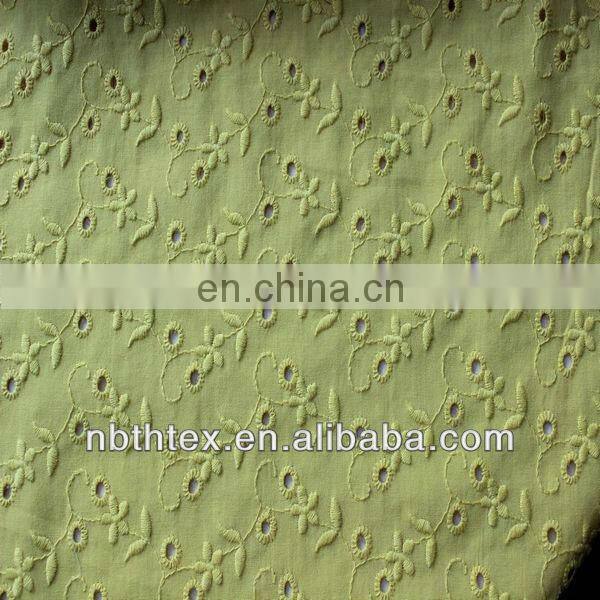 100%cotton eyelet embroidery voile fabric