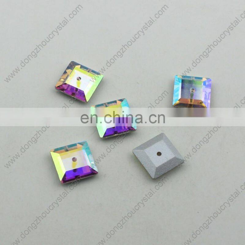 Middle holes crystal sew on rhinestones for clothes decoration