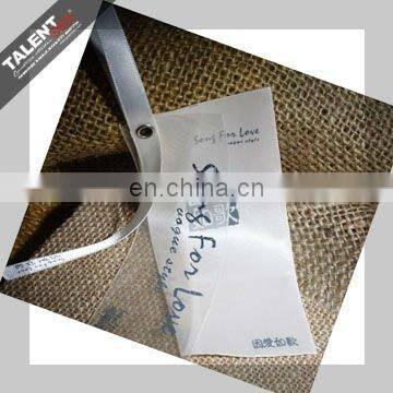 custom Silk Ribbon Printed Hang Tag for clothing
