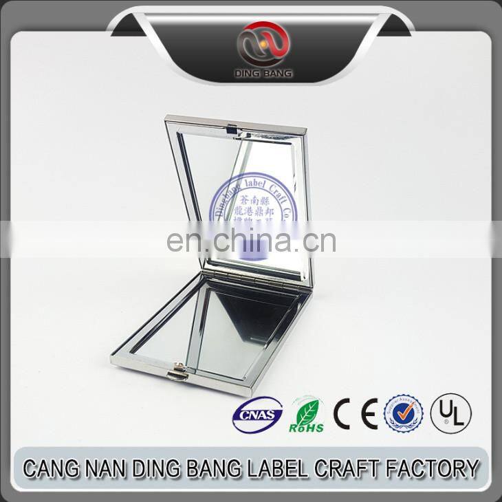 Promotional Cheap Wedding Souvenir Custom Blank Type Double Side Square Shape Metal Compact Mirror