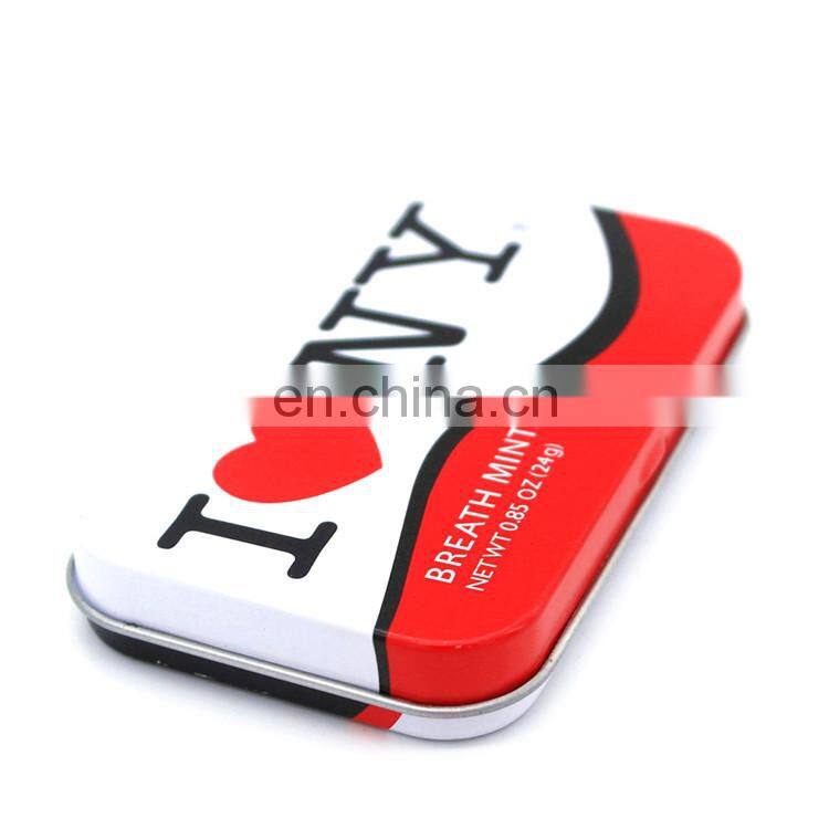suqare candy storage open top tin can customized tin small mint can