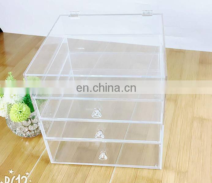 Customized and useful 4 tiers acrylic cosmetic storage box