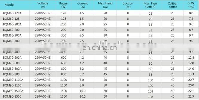 Baqiu brand 20m head intelligent self-priming water pump