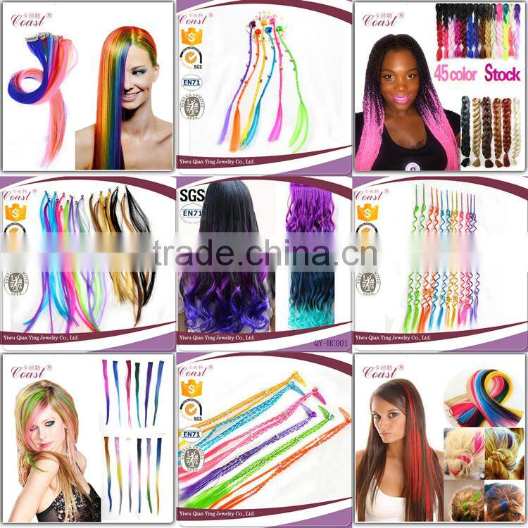 fashion ombre straight synthetic fiber two tone color easy clips hair extension