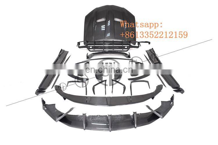 Urus dry carbon fiber material body kit fit for Urus 2018-2020year TC style front lip with canard hood mirror cover side skirt