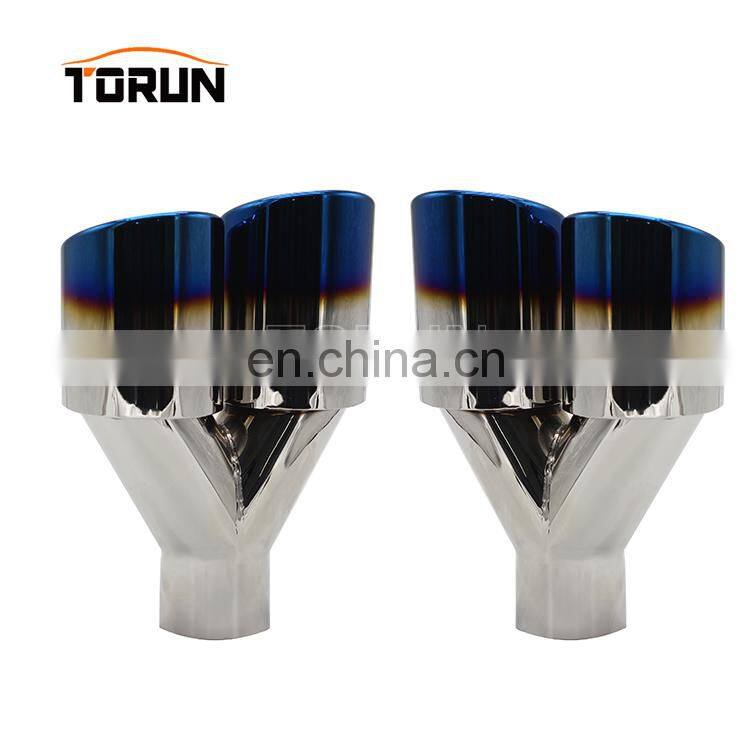 Hot sale high quality Universal blue burnt exhaust double tips