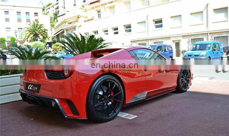 Beautiful carbon fiber material MS style body kit for Ferrari 458 front lip rear lip side skirts wing spoiler fenders canards