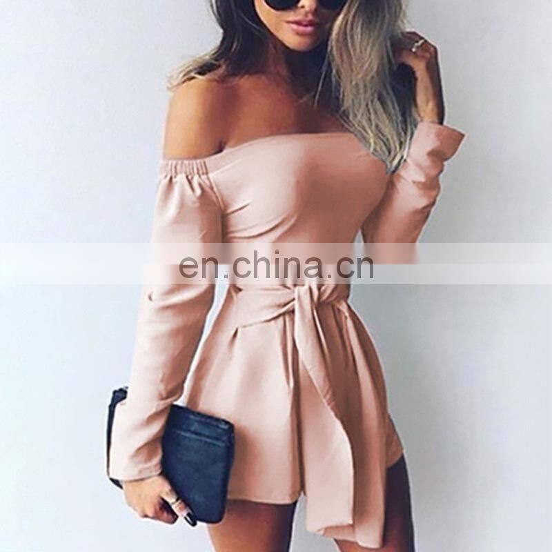 Spring and summer new fashion trend plus size jumpsuit one-shoulder waist waist women's clothing wholesale customization