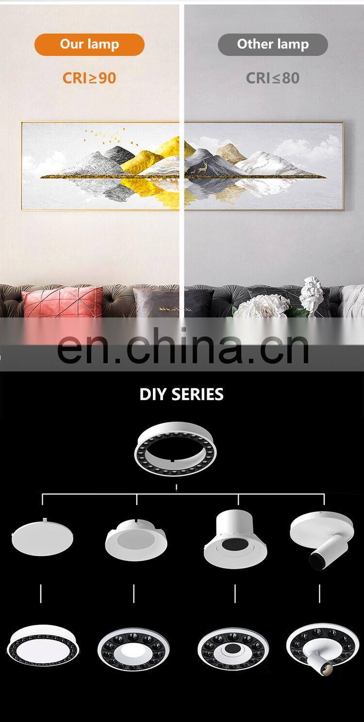 Combination DIY Center Replaceable Dimmable Track Down Lighting System 15W LED Circular Downlights