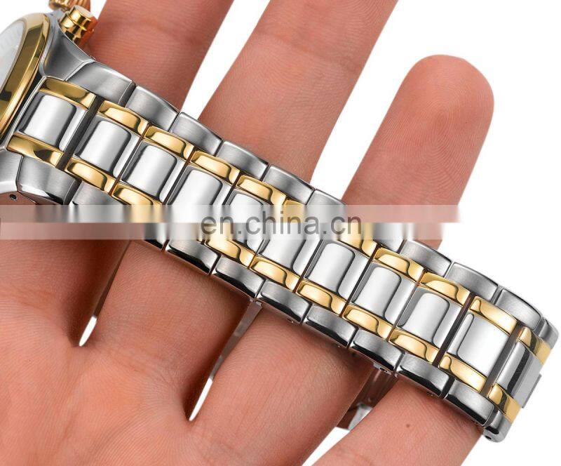 2019 luxury all stainless steel 3 eyes watch for couple watch