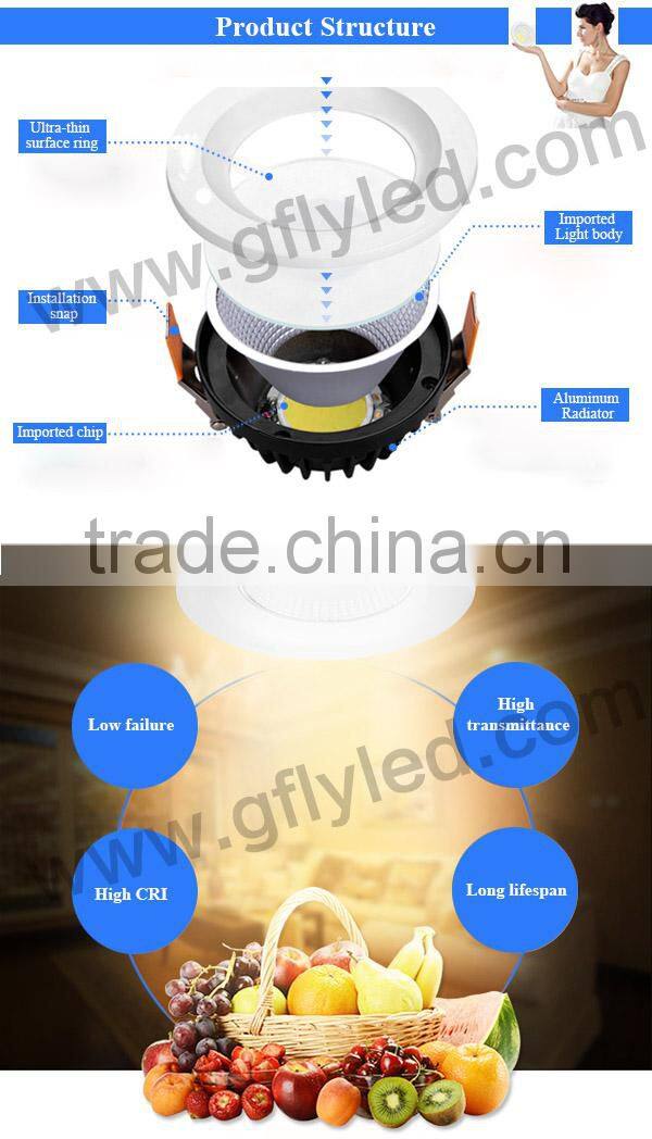 factory supply 30 watt cob downlight led for residential lighting