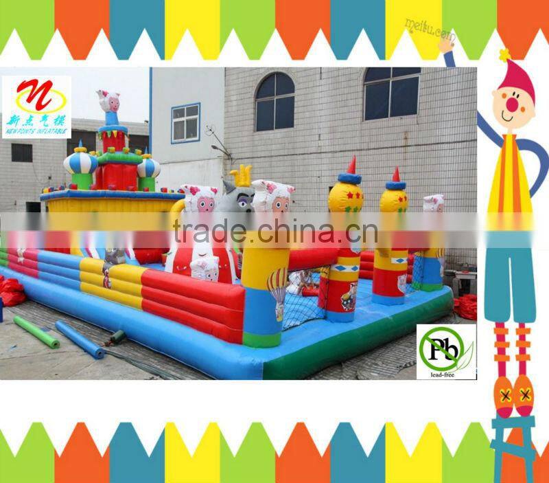0.55mm high quality pvc kids inflatable fun city inflatable game zone