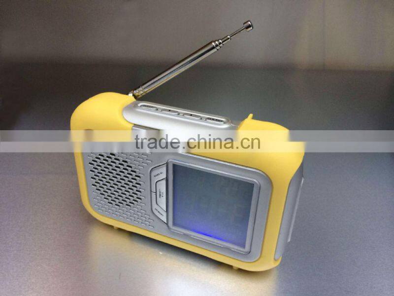 Rubberised finishing Fancy Temperature PLL Portable Clock Radio