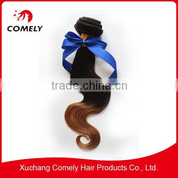 2013 Hot Trend AAAAAA Brazilian Ombre Hair Weaves Two Tone 1b/27# body wave