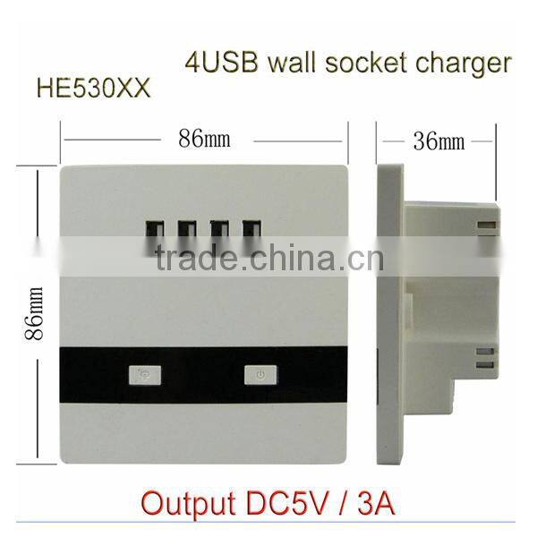 electrical receptacles wall switch and socket universal type 4 usb port hot sale can test sample