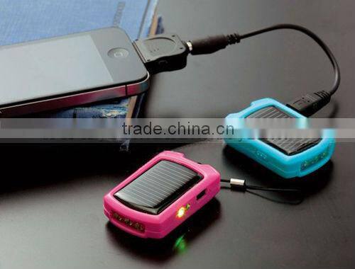 Mini portable keychain cheap solar mobile phone charger