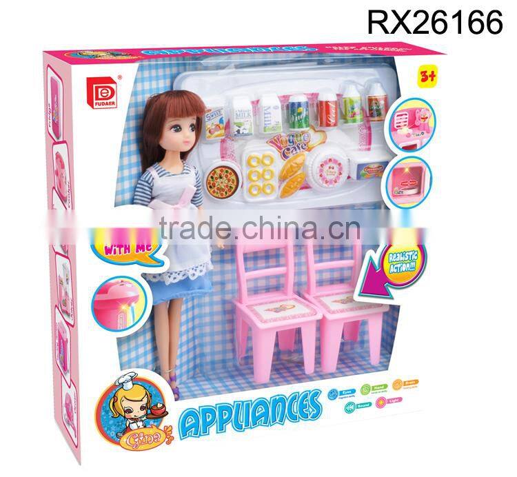 Plastic funny kitchen set for kids food fake