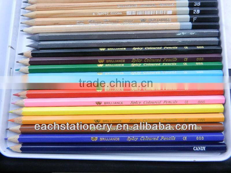 100pcs 7'' Muilt Coloring Pencil Set High Grade Wood Color Pencil Set In Metal Box