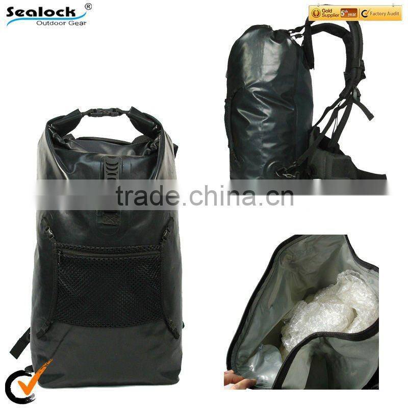 46 Liter black waterproof hiking or camping backpack