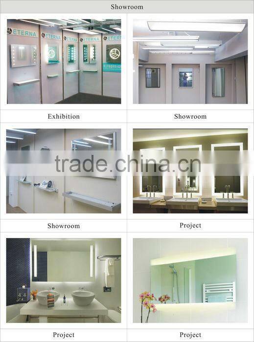 Unframed energy saving fog free led mirror for hotel