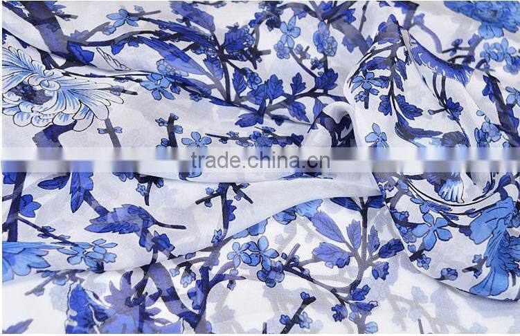 Quality and quantity assured silk chiffon floral printed fabric