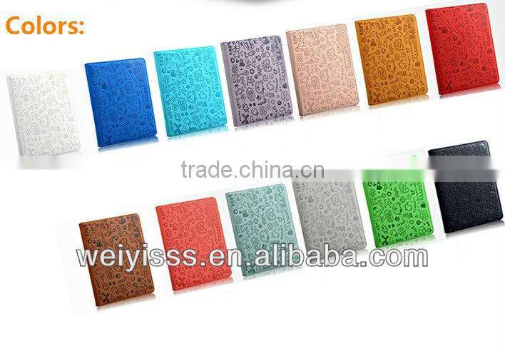 Fashion lovely high quality light blue leather case for ipad mini