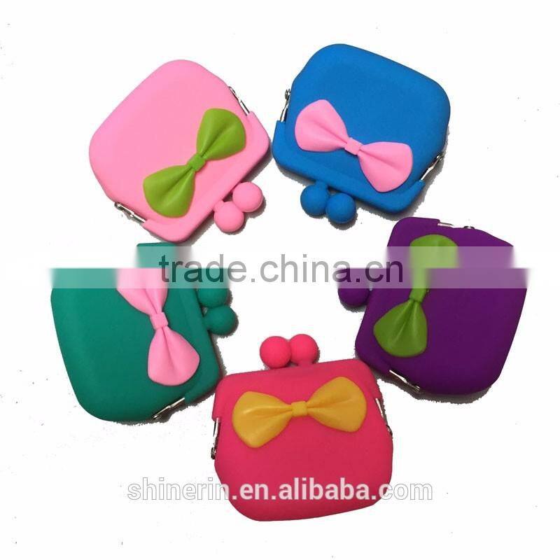 Women Clutch Gift Purse Mini Metal Clip Coin Pouch Promotion Change Money Silicone Wallet