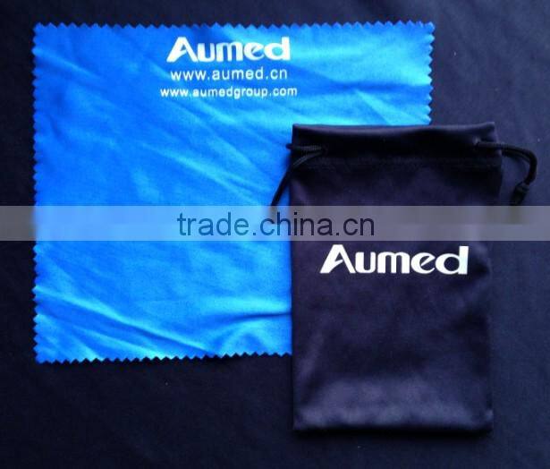 9*18 cm Microfiber Drawstring Sunglasses Pouch