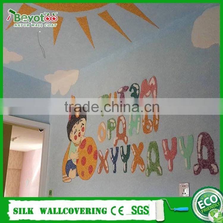 cotton wall coating paint fiber decor wall covering wallgrace DIY wall coat