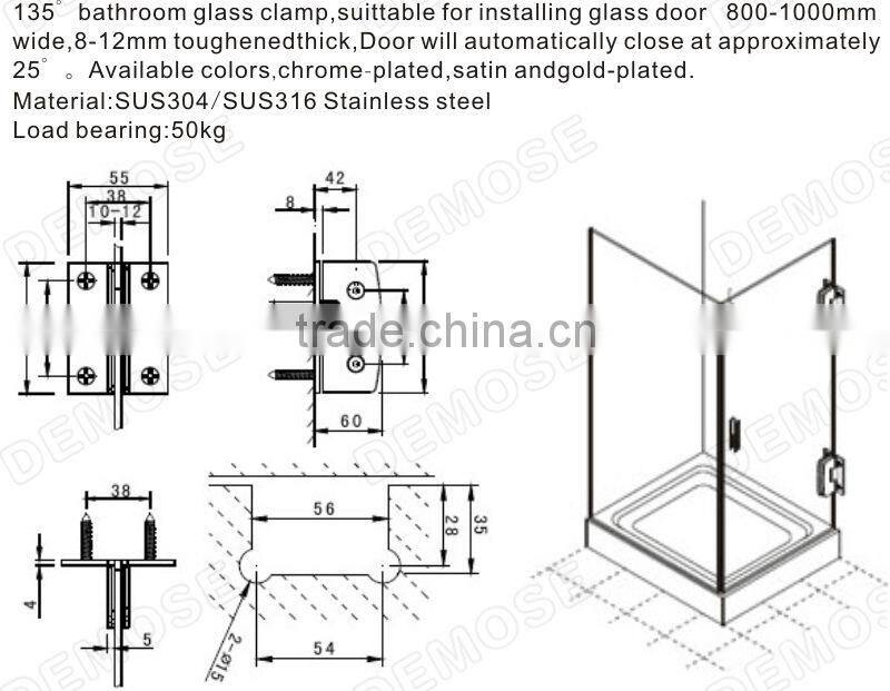 sanitary wares glass shower room bathroom accessory set