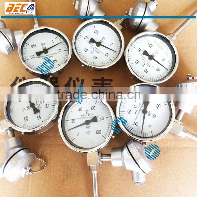 WSS-411P Manufacture steel hot water temperature gauge for industrial use