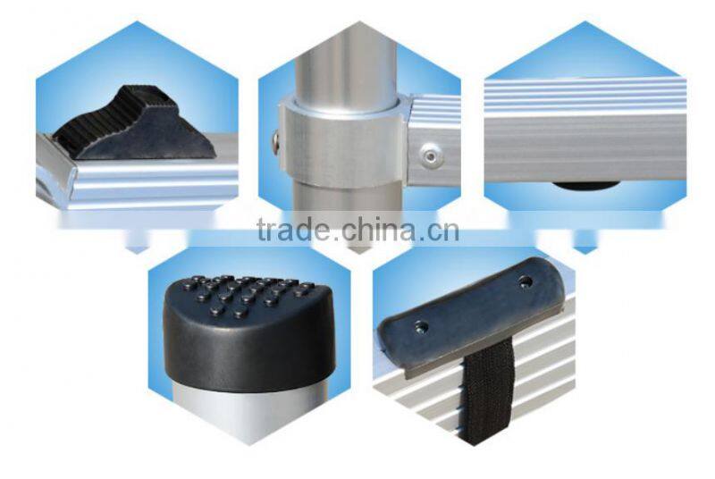 2015 New 3.8m twin safety telescopic aluminium ladder AY-ZJ3038